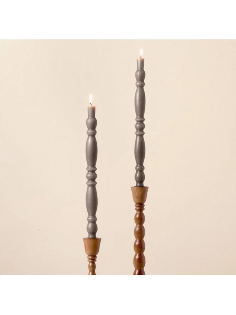 NEW Hearth & Hand 6 Pk Gray Spindle Taper Candles Fall 2025